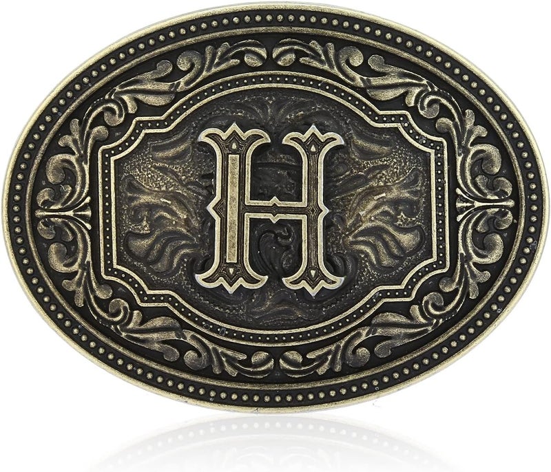Fibbadet Store Belt Buckles Men Initial Letters A-Z Western Rodeo Cowboy Cowgirl Belt Buckle for Men Boys Halloween Birthday Party - Image 1